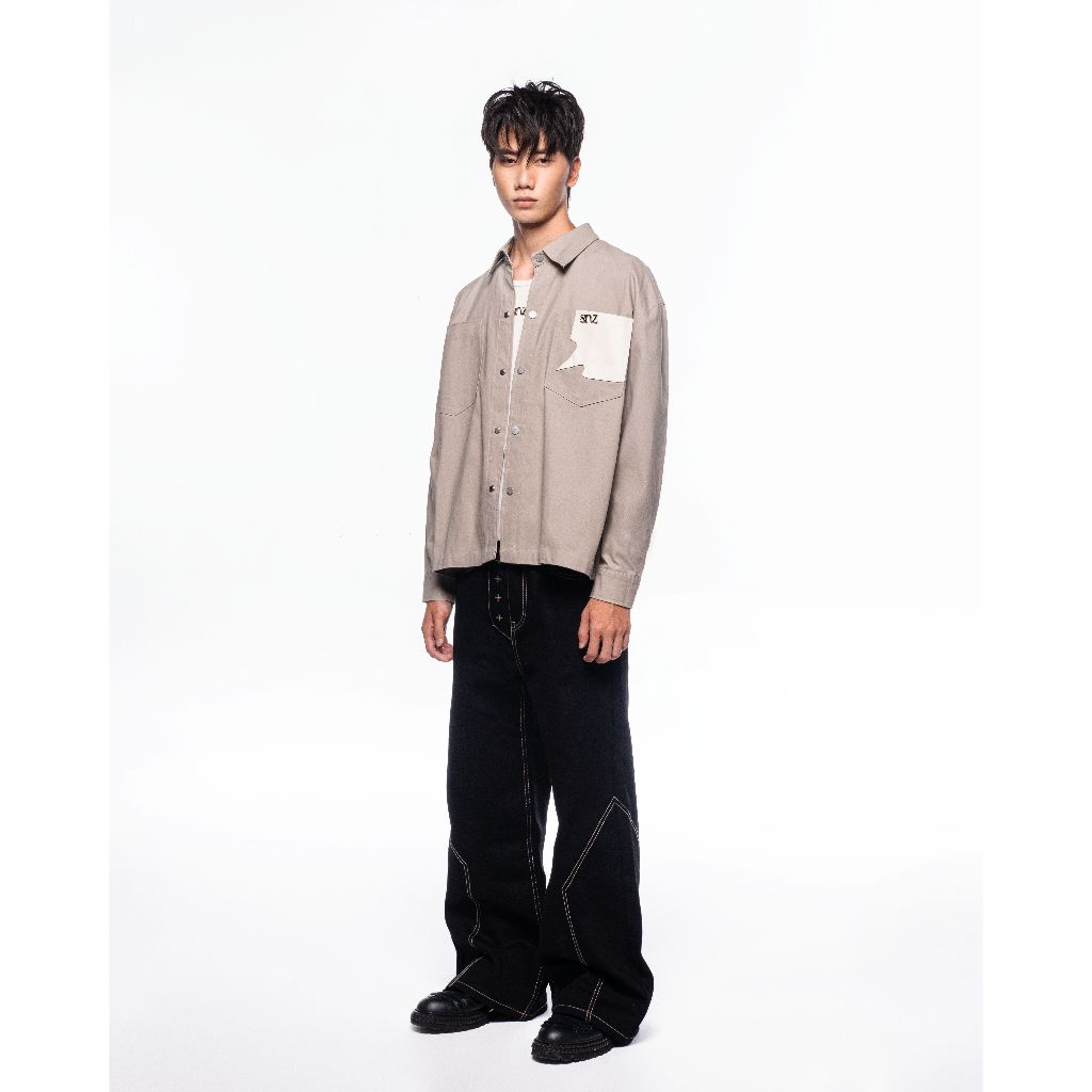 Áo Sơ Mi Oversized SNAZZY Unisex Chất Liệu Denim Chính Hãng - SHEEP BUTTON UP | BigBuy360 - bigbuy360.vn