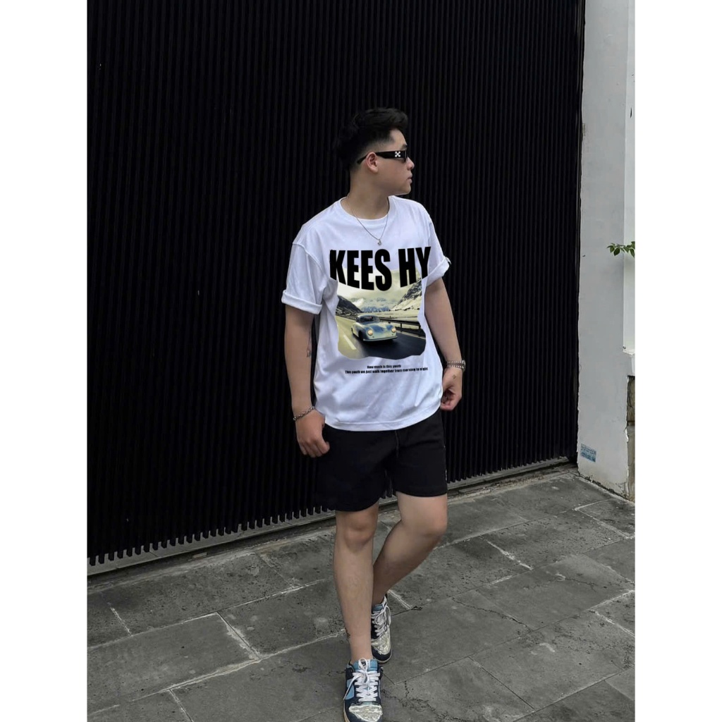 Áo Thun Xe Đua Thể Thao Sport Keeshy Form Rộng Cotton Cao Cấp Hình In Xe Phong Cách Retro Unisex