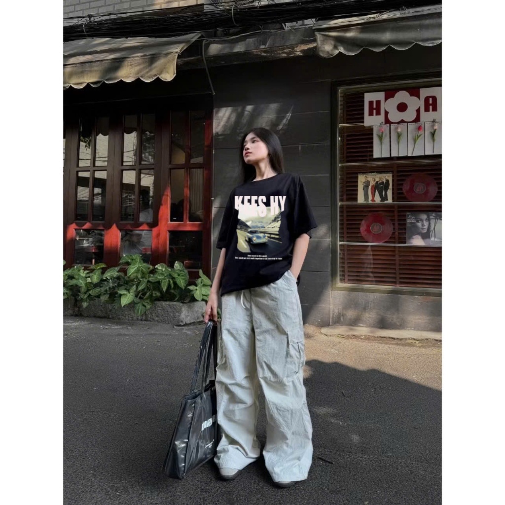 Áo Thun Xe Đua Thể Thao Sport Keeshy Form Rộng Cotton Cao Cấp Hình In Xe Phong Cách Retro Unisex