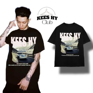Áo Thun Xe Đua Thể Thao Sport Keeshy Form Rộng Cotton Cao Cấp Hình In Xe Phong Cách Retro Unisex