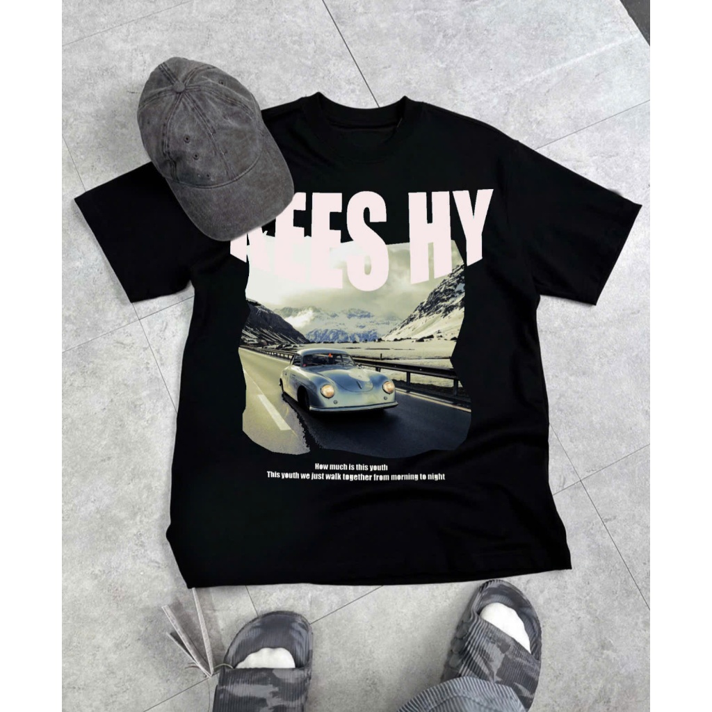 Áo Thun Xe Đua Thể Thao Sport Keeshy Form Rộng Cotton Cao Cấp Hình In Xe Phong Cách Retro Unisex