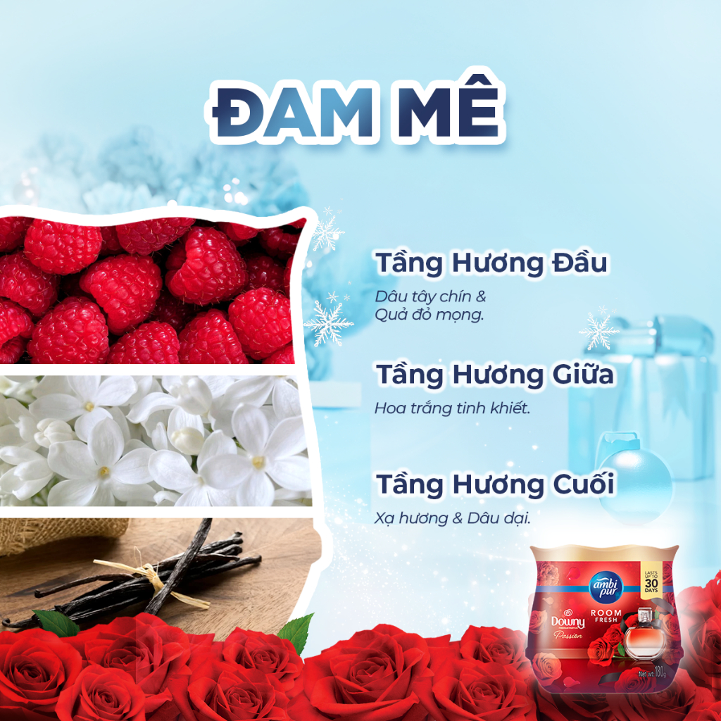 [Nhà Thơm Đón Tết] Combo 3 Sáp Thơm Ambi Pur Hương Đam Mê 180G Sáp Thơm Phòng Ngủ, Nhà Vệ Sinh, Phòng Khách, Bếp
