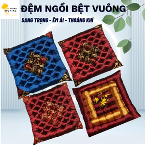 Đệm Ngồi Bệt Vuông Gấm Lụa 40×40 & 50×50 – Sang Trọng, Êm Ái, Phù Hợp Trang Trí Quán & Nhà cửa