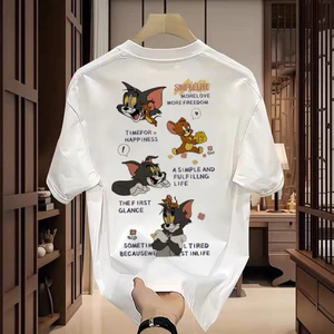 Áo Thun Mèo Và Chuột Unisex Form Rộng Vải Cotton Dày Dặn - Không Xù Lông - Mềm Mịn Thoáng Mát