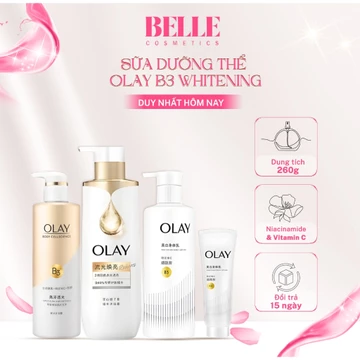 Sữa dưỡng thể OLAY B3, Sữa tắm OLAY B3 Whitening Body Lotion Vitamin C +Niacinamide dưỡng ẩm, dưỡng trắng