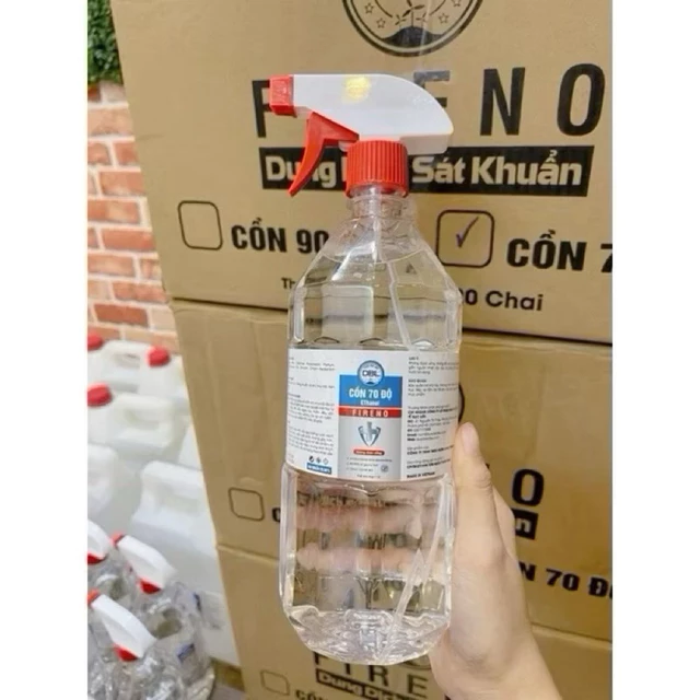 (Combo 5 chai ) Dung dịch cồn kháng khuẩn 70 độ chai 1 lít Làm sạch, kháng khuẩn, khử mùi . .