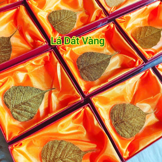 [Tặng Kèm Hộp ]Lá bồ đề dát vàng may mắn bỏ ốp điện thoại treo xe
