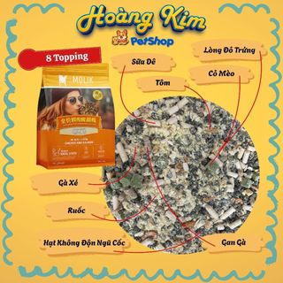 Hạt cho mèo 6kg MOLIK topping - Hỗ trợ tiêu hóa, chăm sóc da, dưỡng lông, giảm mùi hôi phân