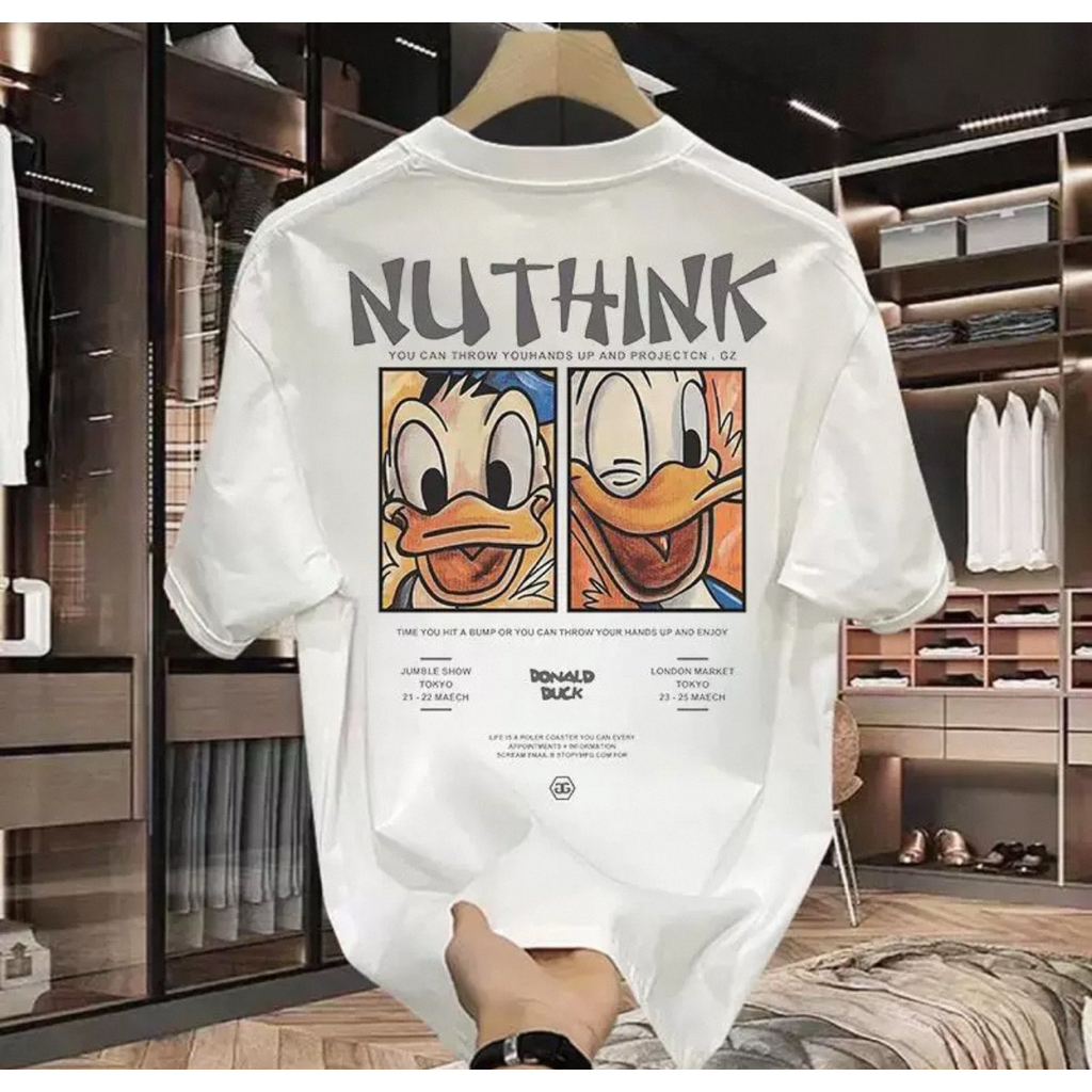 Áo Thun Nuthink Unisex Nam Nữ Áo Thun Dunk Dễ Thương Vải Cotton Mềm Mịn Thoáng Mát