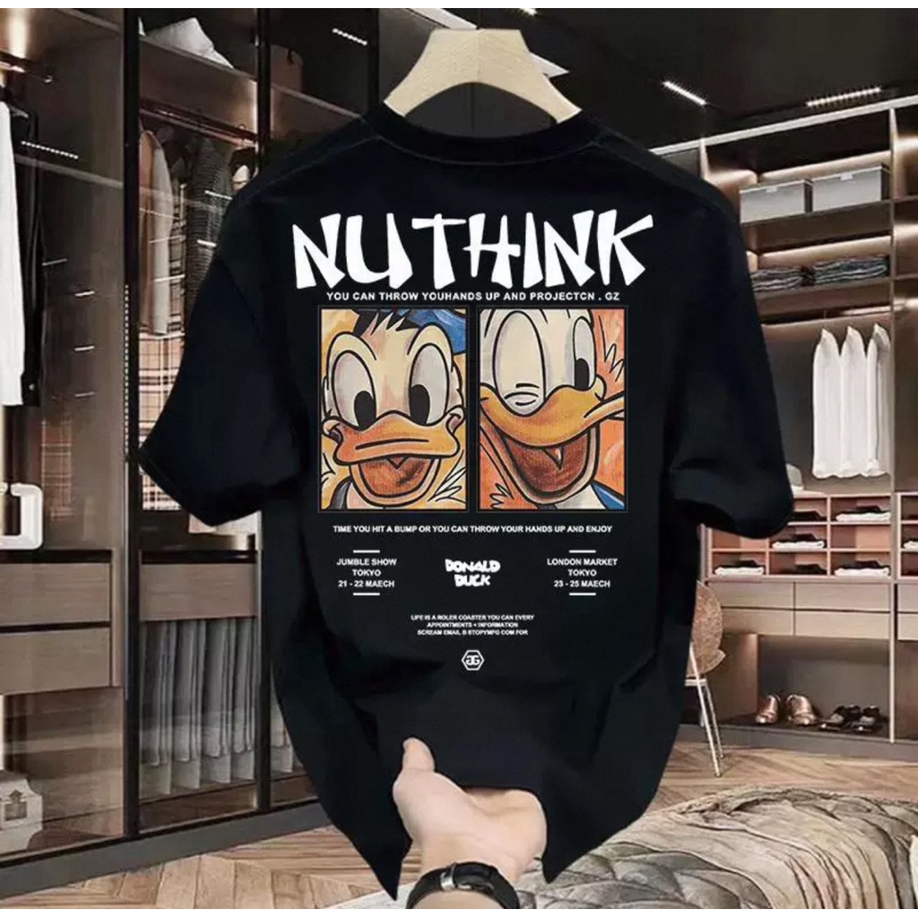 Áo Thun Nuthink Unisex Nam Nữ Áo Thun Dunk Dễ Thương Vải Cotton Mềm Mịn Thoáng Mát