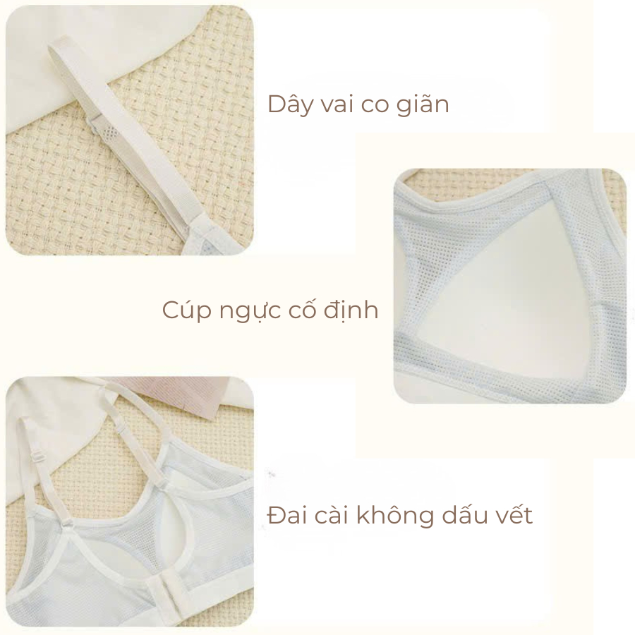 áo lót nữ 25-65kg, áo ngực học sinh cấp 2 cấp 3 không dấu vết, thiết kế dạng lưới thoáng mát dễ chịu mã 668