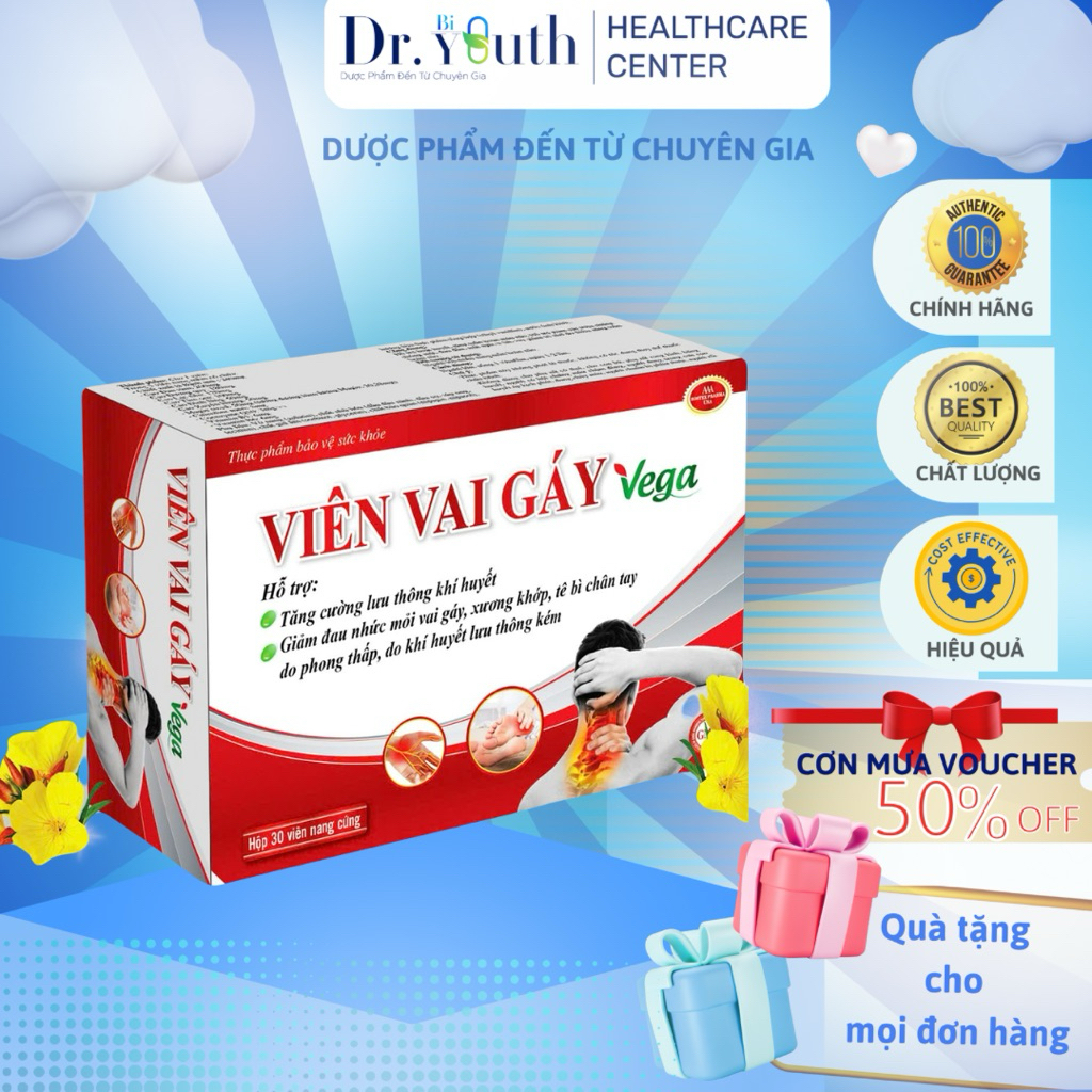 VIÊN VAI GÁY VEGA (Hộp 30 viên) Giúp hoạt huyết, hỗ trợ mạnh gân cốt, giảm các triệu chứng đau nhức xương khớp