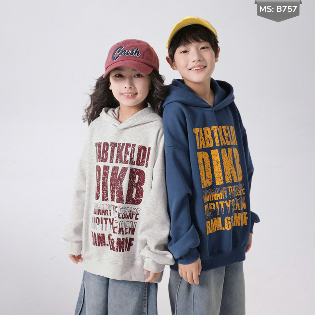 Áo Hoddie Thu Đông Cho Bé Trai, Bé Gái chất liệu Cotton nỉ bông Mềm Ấm B757 | JJ Kids Fashion