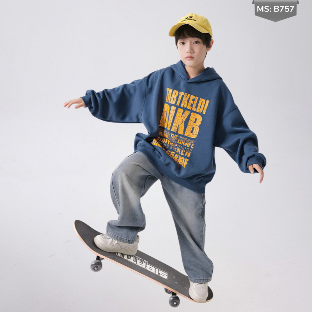 Áo Hoddie Thu Đông Cho Bé Trai, Bé Gái chất liệu Cotton nỉ bông Mềm Ấm B757 | JJ Kids Fashion