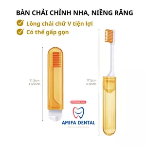 Bàn Chải Chỉnh Nha Gấp Gọn, Lông Chải Chữ V Dành Cho Răng Niềng - Tiện Lợi, Vệ Sinh, Chuẩn Nha Khoa