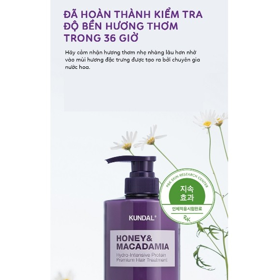 Dầu xả phục hồi tóc hư tổn KUNDAL HONEY & MACADAMIA TREATMENT 500ml | DAMDAVN