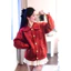 Áo cardigan len đỏ cam cổ bẻ khuy đồng sang chảnh, chất len dày mềm mịn hot hit