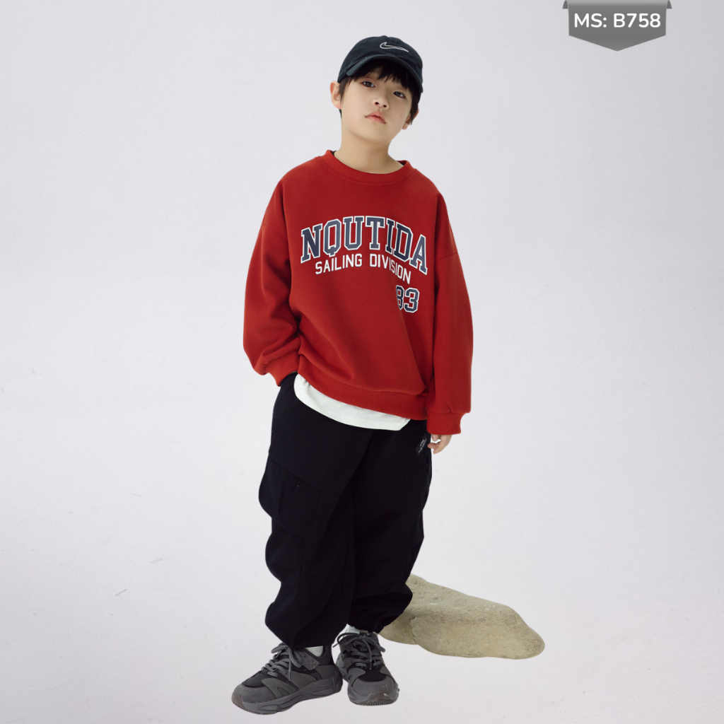Áo Nỉ Cotton Sweater Thu Đông Cho Bé Trai, Bé Gái, Áo Nỉ Bông Form Rộng B758 | JJ Kids Fashion