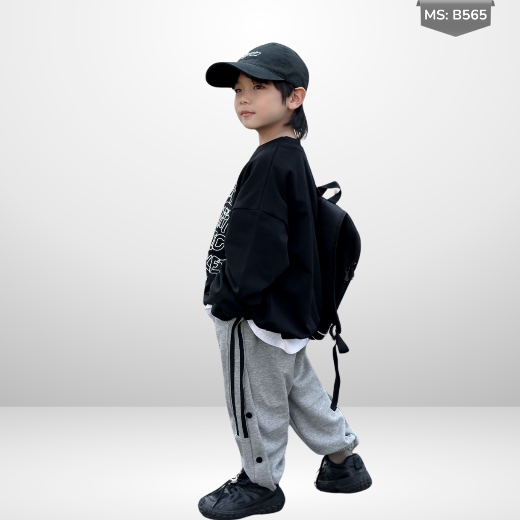 Áo Nỉ Cotton Sweater Thu Đông Cho Bé Trai, Bé Gái, Áo Nỉ Bông Form Rộng B565 | JJ Kids Fashion