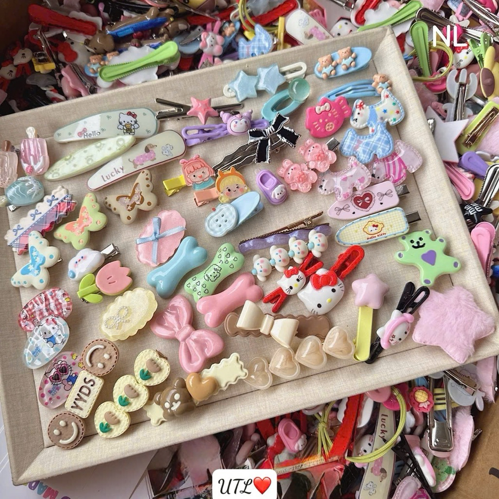 Set 20 kẹp tóc mix charm xinh xắn