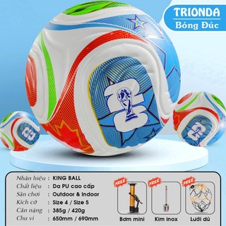 Quả bóng đá C1 Size 5, banh bóng đá mùa 23/24 mẫu mới nhất, Tặng kim bơm+Túi Lưới BH 12T