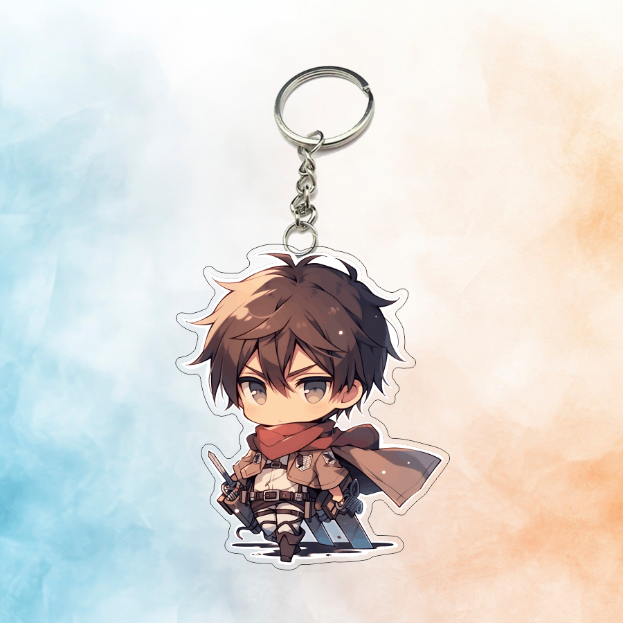 Móc Khóa Hình Nhân Vật Phim Attack on Titan Levi Eren Mikasa Armin Erwin