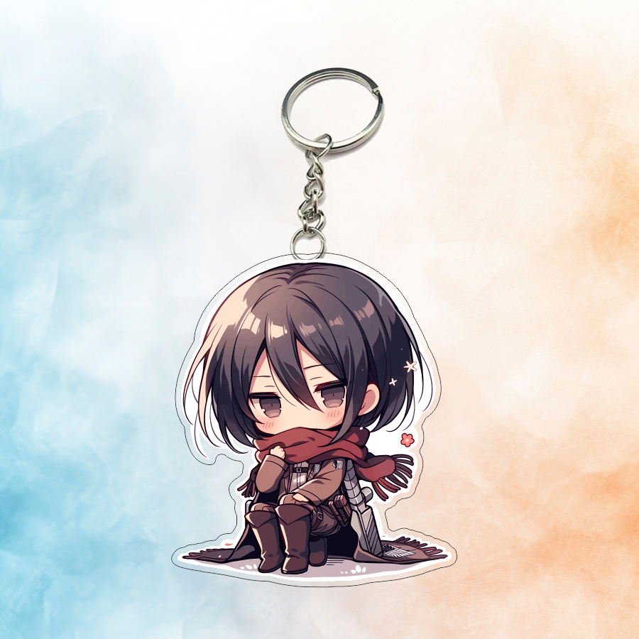 Móc Khóa Hình Nhân Vật Phim Attack on Titan Levi Eren Mikasa Armin Erwin