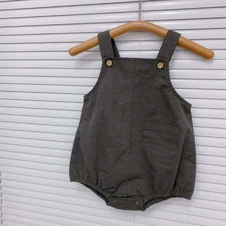 Set bodysuit yếm + áo thun kẻ ngang cho bé