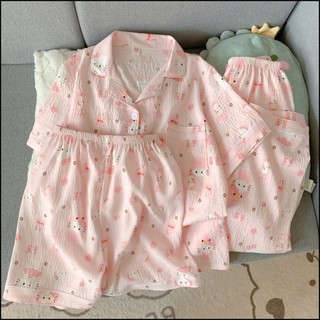 Bộ đồ ngủ pijama mặc nhà gấu vàng xinh xắn cute form rộng Nữ