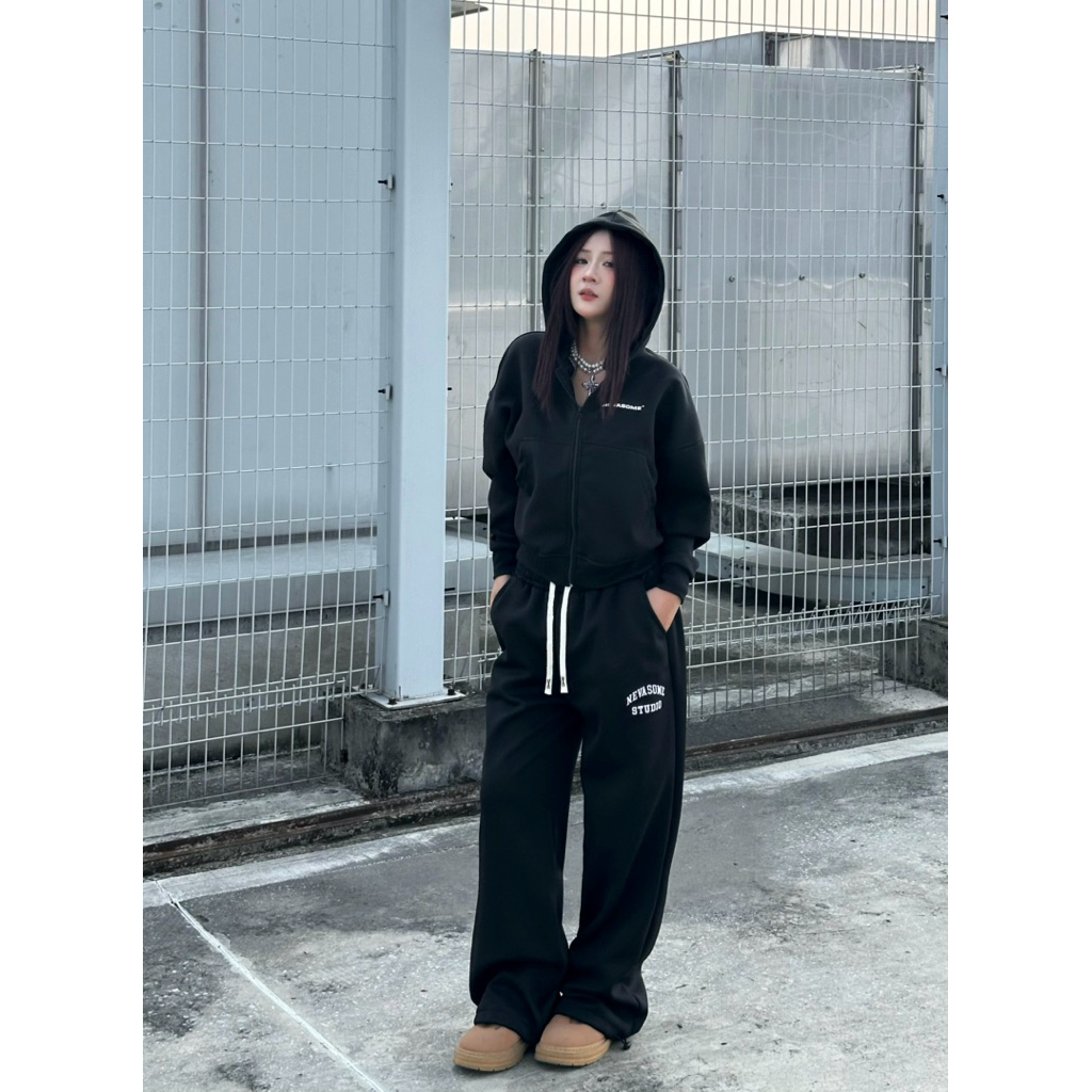 Quần Nỉ 2 Da Local Brand NEVASOME Ống Rộng Nam Nữ Menswear Womenswear