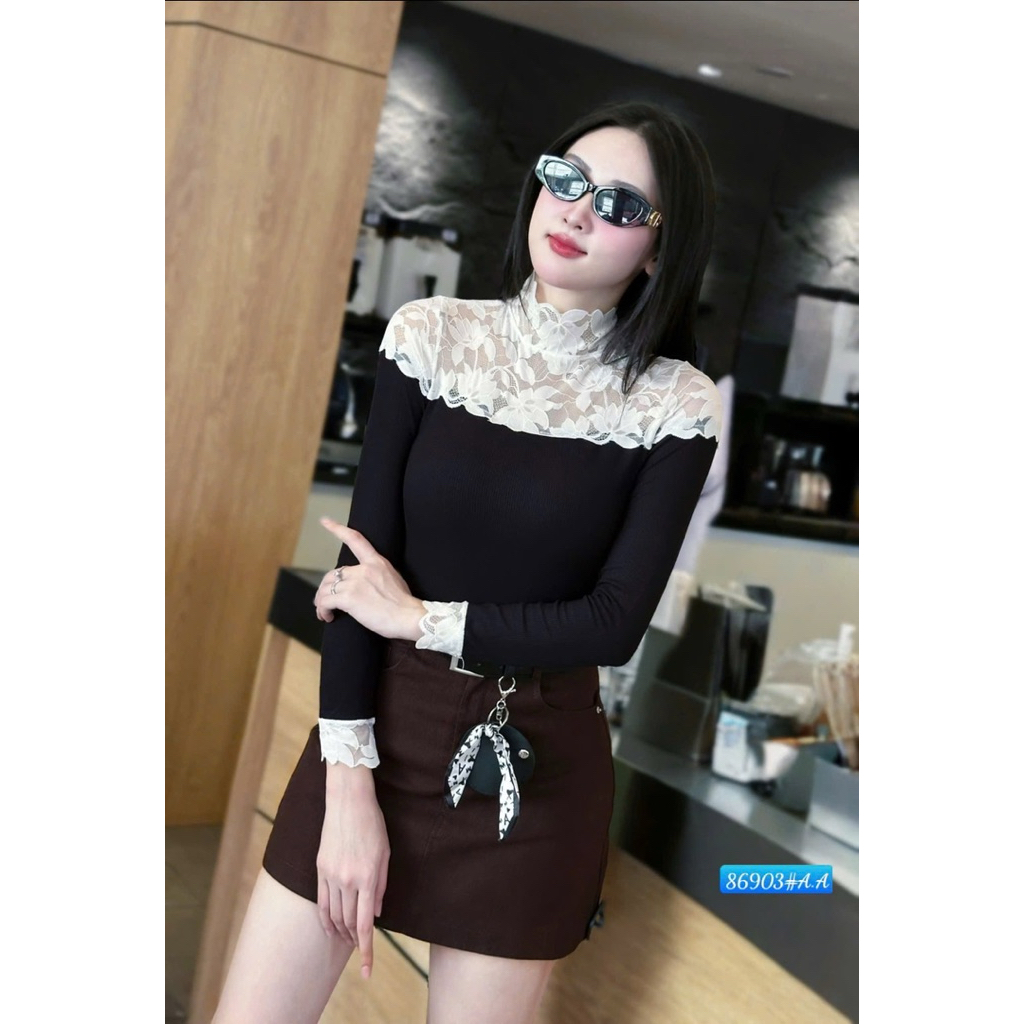Áo nhiệt 86903# pha ren hàng QCQC full hộp.