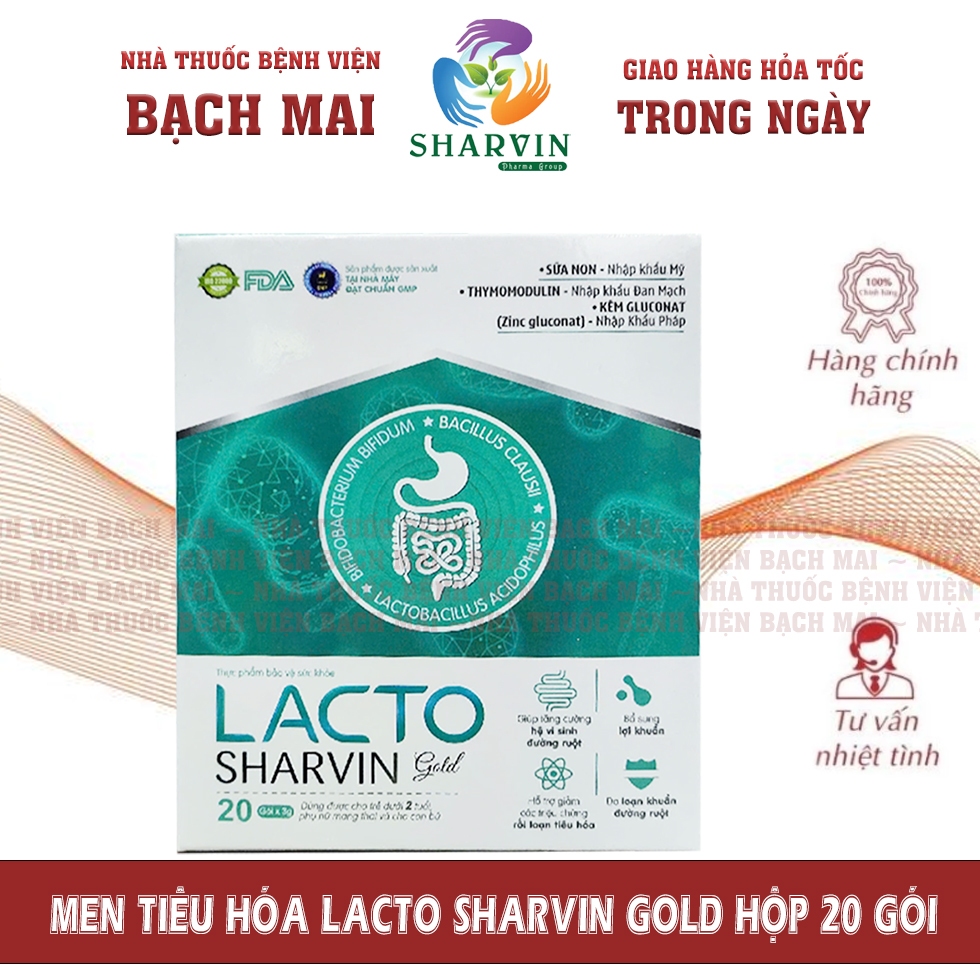 Lacto Sharvin Gold – Men vi sinh, sữa non,kẽm và Thymomodulin hỗ trợ ...