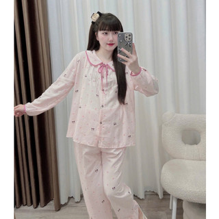 Bộ bầu - bộ sau sinh - BỘ DÀI ĐŨI NHĂN CỔ SEN DẬP LY HÌNH DÂY BUỘC NƠ - 5 Mầu , Áo Có Khoá Kéo & Quần Có Chun Chỉnh