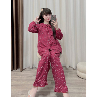 Bộ bầu - bộ sau sinh - BỘ DÀI ĐŨI NHĂN CỔ SEN DẬP LY HÌNH DÂY BUỘC NƠ - 5 Mầu , Áo Có Khoá Kéo & Quần Có Chun Chỉnh