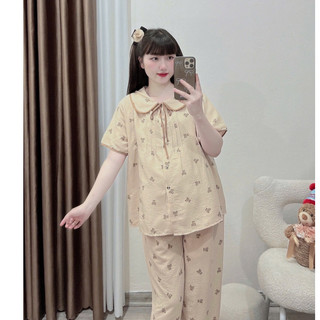 Bộ bầu - bộ sau sinh - BỘ QDAC ĐŨI NHĂN CỔ SEN DẬP LY DÂY BUỘC - 5 Màu, Áo Có Khoá Kéo & Quần Có Chun Chỉnh