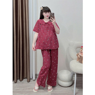 Bộ bầu - bộ sau sinh - BỘ QDAC ĐŨI NHĂN CỔ SEN DẬP LY DÂY BUỘC - 5 Màu, Áo Có Khoá Kéo & Quần Có Chun Chỉnh