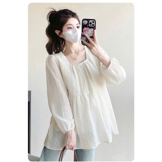 ÁO BẦU DÀI TAY BE CHẤT BOI THÊU CỔ VUÔNG - CỔ V