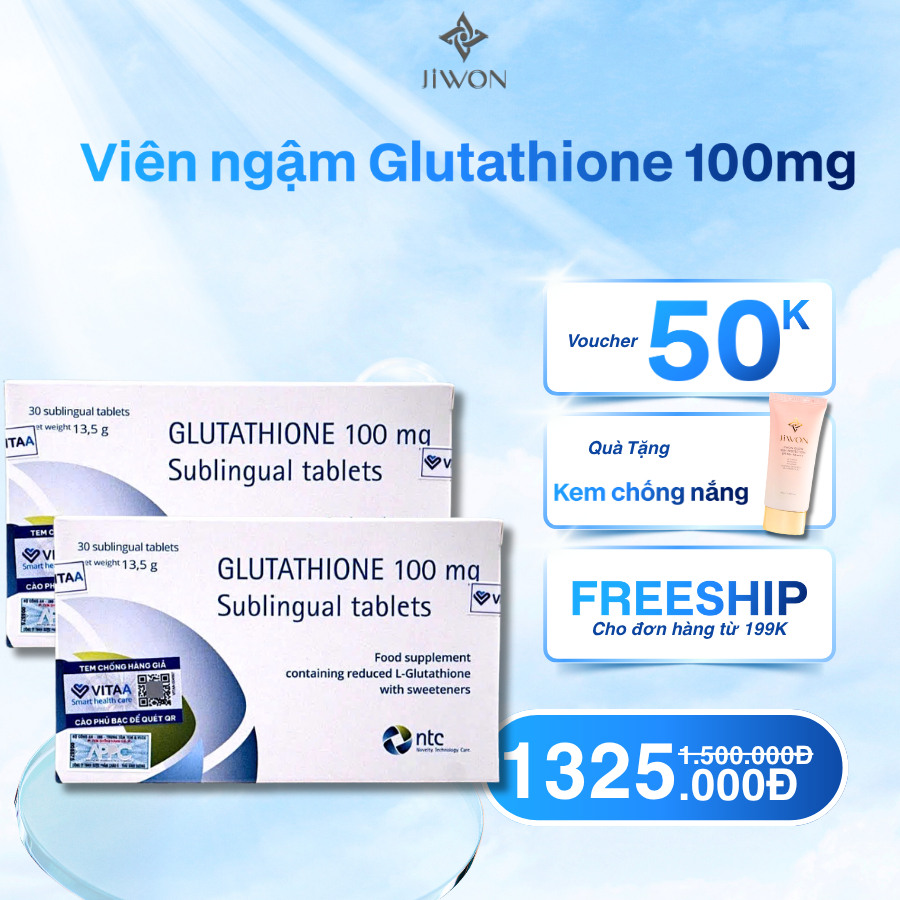 glutathione ngậm dưới lưỡi Viên Ngậm Trắng Da Dưới Lưỡi Glutathione 100mg Nhập Khẩu Italy