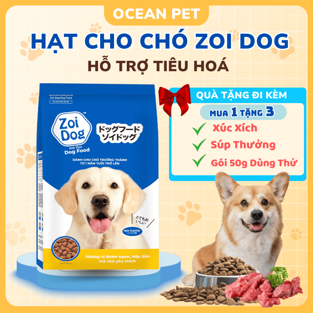 [1Kg] Thức Ăn Cho Chó Zoi Dog - Hỗ Trợ Tiêu Hoá Tăng Miễn Dịch Hạt Khô ...