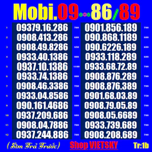 SIM SỐ ĐẸP Phát Lộc Mobi09 T1ab,2ab - Dể nhớ - Sim trả trước, Chưa đăng kí , chưa kích hoạt | sim