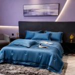 Set Bộ Chăn Ga Gối Phi Lụa Thái 4 Món Nhập Khẩu Sang Trọng 2025 chan ga phi lua thai thêu chữ cao cấp — ảnh 1