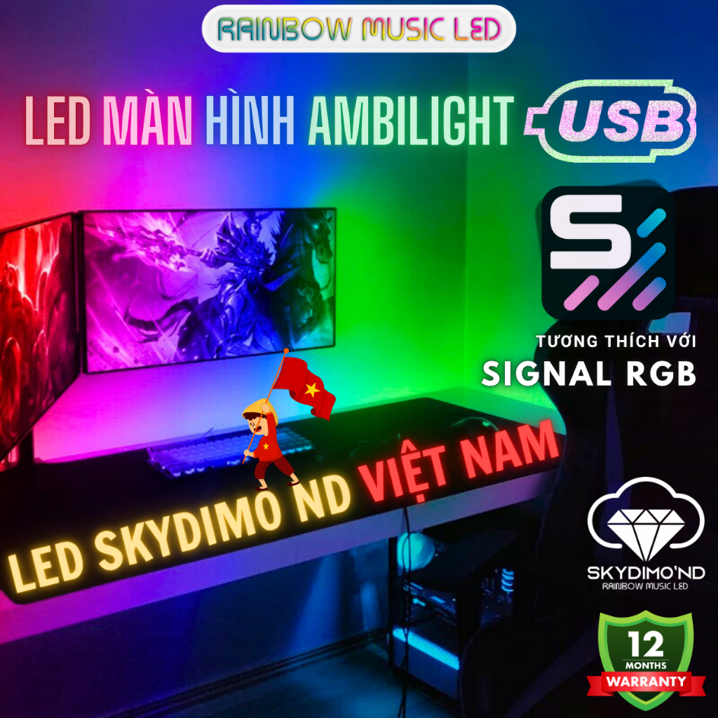 Đèn Led Màn Hình Ambilight Skydimo 'nd RAINBOW MUSIC LED | USB | tương thích với SignalRGB | 60 FPS | BigBuy360 - bigbuy360.vn