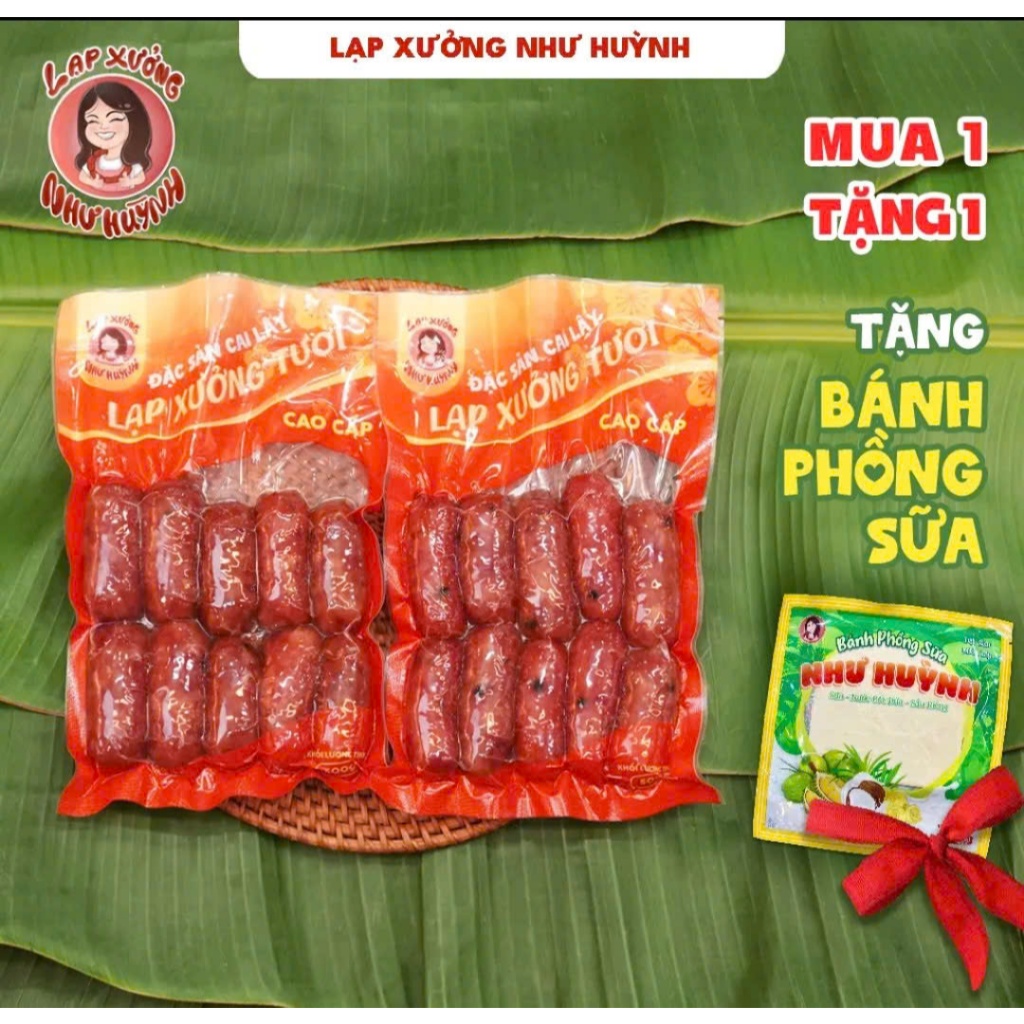 Lạp Xưởng Heo Cao Cấp Như Huỳnh – Ít Mỡ, Thơm Ngon Chuẩn Vị Nhà Làm – 1kg gồm 2 túi 500g