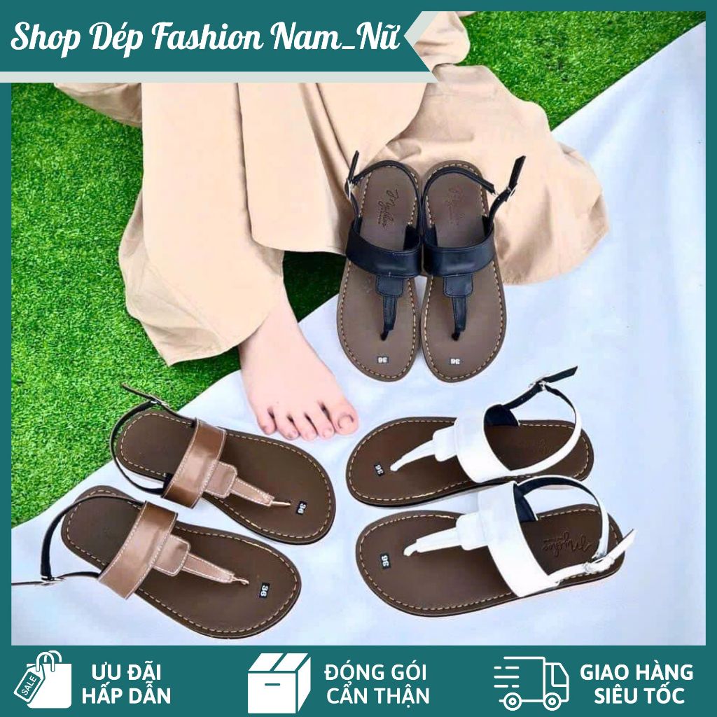 Dép Sandal Nữ Quai Ngang Da Mềm Đế Êm Thoải Mái – Nhiều Màu Trẻ Trung