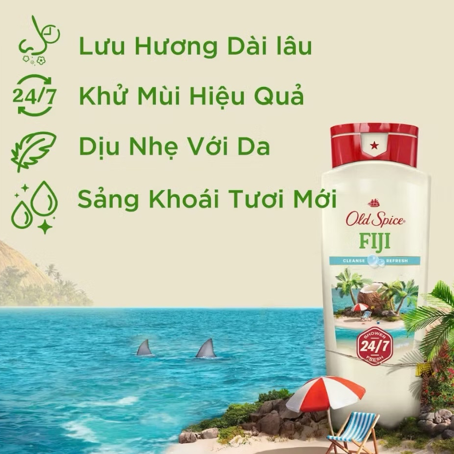 Sữa tắm Old Spice | Hỗ trợ làm sạch bụi bẩn và bã nhờn, Dưỡng ẩm cho da - Đủ Mùi Hương