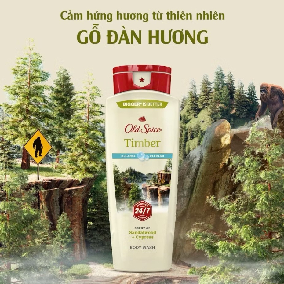 Sữa tắm Old Spice | Hỗ trợ làm sạch bụi bẩn và bã nhờn, Dưỡng ẩm cho da - Đủ Mùi Hương