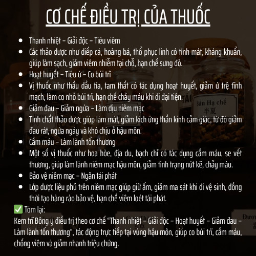Đông y gia truyền Đông Cát - Cao bôi trĩ - Trĩ nội, Trĩ ngoại, ngứa, co se búi trĩ - Hũ 15g