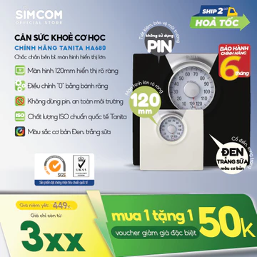 Cân sức khoẻ cơ học Tanita HA680 Chính hãng nhật bản, màu đen, hỗ trợ giảm cân, bảo hành 6 tháng, sử dụng gia đình