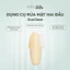 Dụng cụ rửa mặt 2 đầu – silicone & lông mềm | Bàn chải rửa mặt cầm tay làm sạch sâu, massage thư giãn (Màu vàng be)