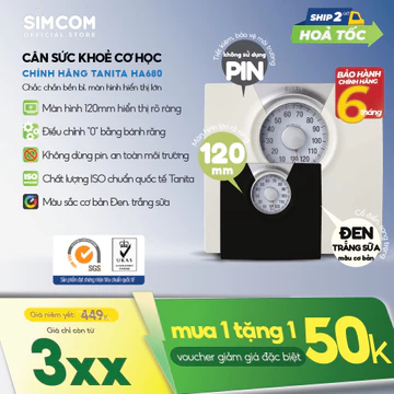 Cân sức khoẻ cơ học Tanita HA680 Chính hãng nhật bản, trắng sữa, hỗ trợ giảm cân, bảo hành 6 tháng, sử dụng gia đình